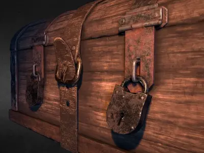 Treasure Chest Low-poly 3D model 13