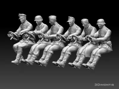german drivers  soldiers 3D print model
