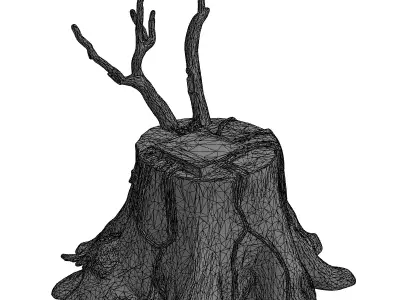Cyberpunk Tree Stump Device Low-poly 3D model