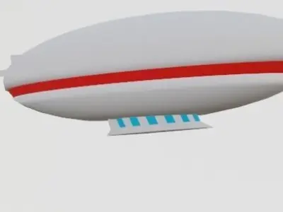 Low poly air ship Low-poly 3D model