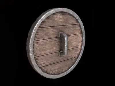 Medieval Round Shield - PBR Game Ready Low-poly 3D model