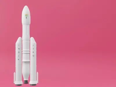 GSLV Geosynchronous Satellite Launch Vehicle Mk 3 ISRO 3D model