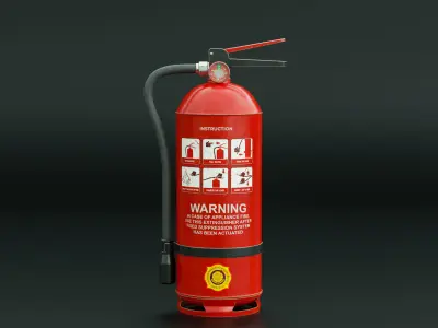 Fire extinguisher portable handheld Low-poly 3D model