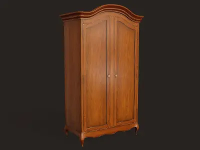 Wardrobe - PBR Game Ready wooden Low-poly 3D model