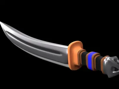 color full and sharp sword  Low-poly 3D model
