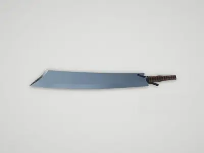Game asset Unique Battle Blade with Leather Grip 3D model
