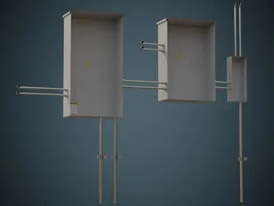 Utility Box 1A Low-poly 3D model