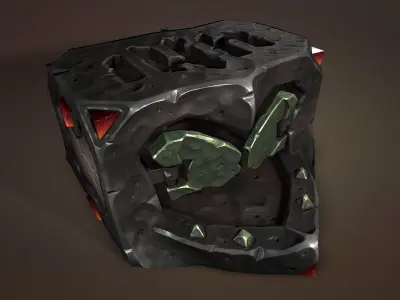 Undead forging furnace Low-poly 3D model