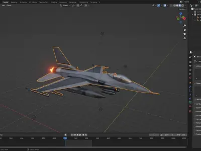 F16 super hornet Animated Low-poly 3D model
