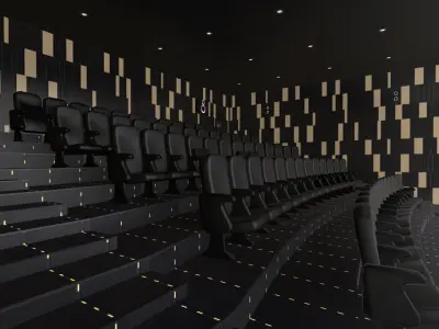 Modern Cinema Hall 06 Low-poly 3D model