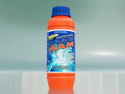 Drain Cleaner Bottle Low poly 3d model  Low-poly 3D model