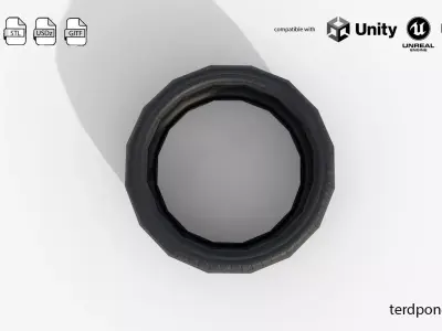 Low Poly Car Tire - Game Ready PBR Low-poly 3D model