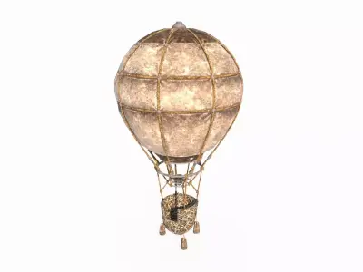 Ancient fantasy-style hot air balloon 3D model