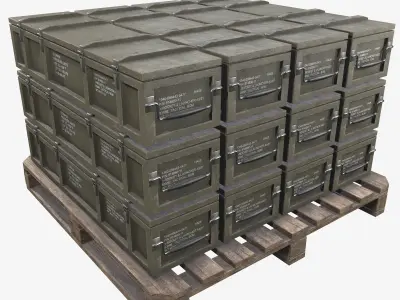 PBR Military Cargo Case 02 Low-poly 3D model