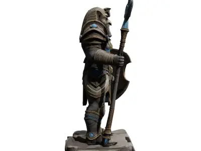 Egyptian Statue Character T Low-Poly High Poly Low-poly 3D model