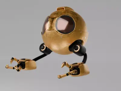 Hovering Spy Robot - Easy Control Rig Low-poly 3D model