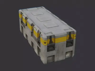 Military Storage Crate with Yellow Stripes Low-poly 3D model
