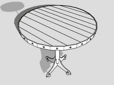 Industrial Round Bar Table 3D model