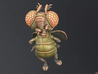 Cartoon fly Low-poly 3D model