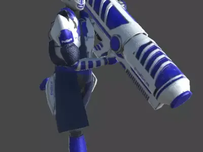 Futuristic Police - Rocket Launcher Low-poly 3D model