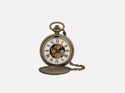 Mechanical Pocket Watch 3D Model Classic Roman Numeral Timepiece 3D model
