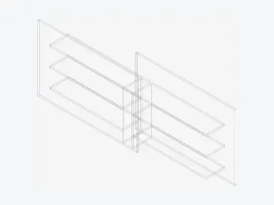 Partition - Contemporary - Changeall - Right - Shelves Low-poly 3D model