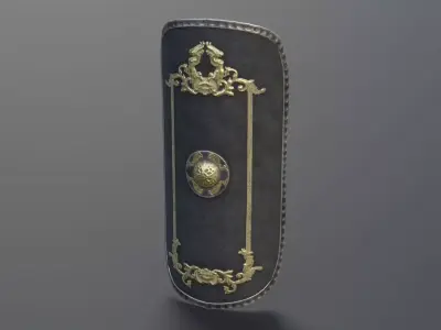 Roman shield scutum  Low-poly 3D model