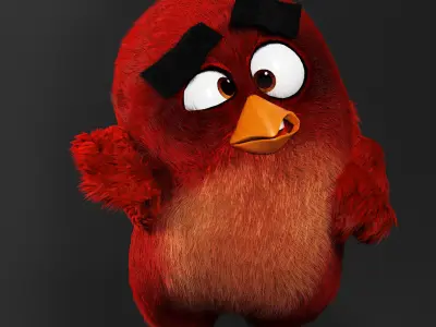 Angry Bird Red Low-poly 3D model