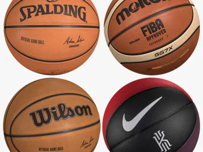Realistic Basketball Ball Collection 8K 3D model