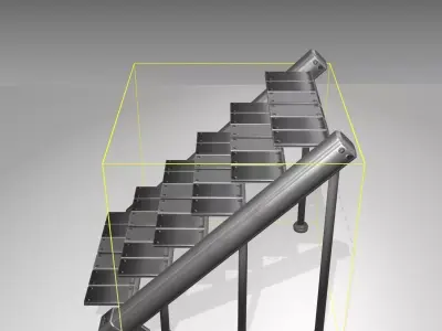 Futuristic Stairs - 16 - Basic Textures Low-poly 3D model