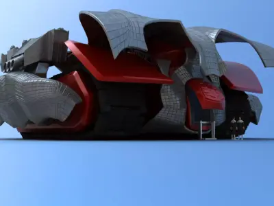 Futuristic Track Drive Battle Tank 3D model