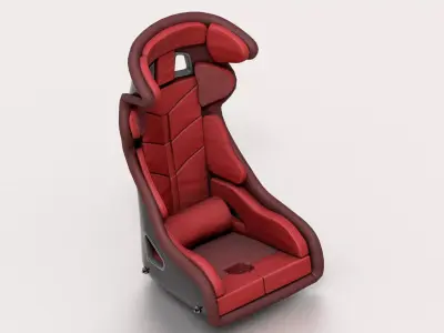 Racing Sport Seat V01 Red Low-poly 3D model