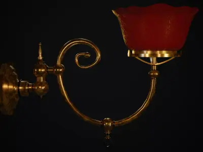 Victorian Wall Gas Lamp 3D model