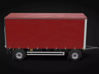 Tautliner 2 Axle Trailer 3D model