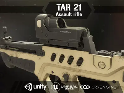 Tar 21 Assault Rifle Low-poly 3D model