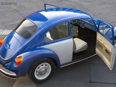 Iconic Volkswagen Beetle Rigged 3D model