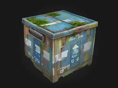 Rustic Metal Box  A Weathered Treasure of the Past 3D model