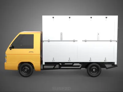 CANTER STORE SHOP BOX TRUCK DELIVERY PICKUP CARGO LORRY WAGON 3D model