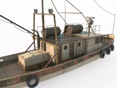 Ocean tin fishing boat 3D model