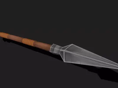 Fantasy Hand-painted spear  Low-poly 3D model