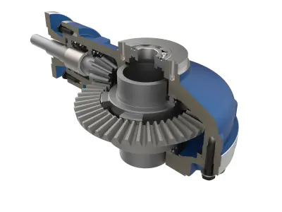 Gate Valve Gearbox - Continuous Rotation Bevel Type 3D model
