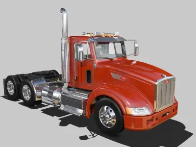 386 Day Cab Semi Truck 3D model
