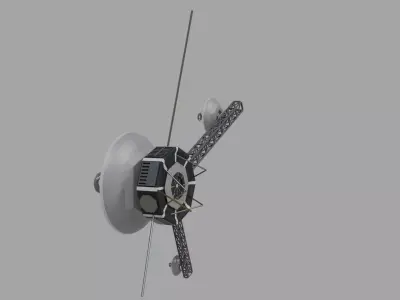 Space satellite Low-poly 3D model