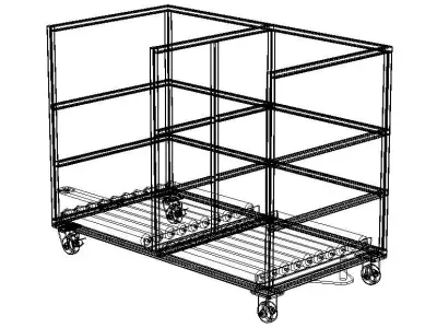 Roller Transfer Carts Trolley Free 3D model