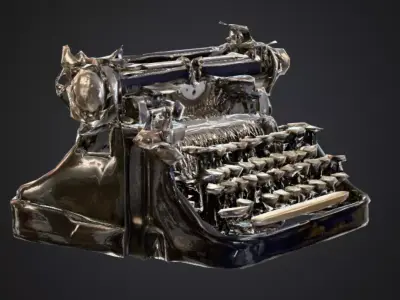 Vintage Mechanical Typewriter Low-poly 3D model