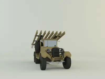 Katyusha rocket launcher vehicle 3D model