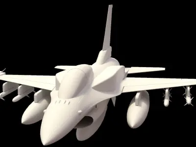 F 16 -4 variants 3D model