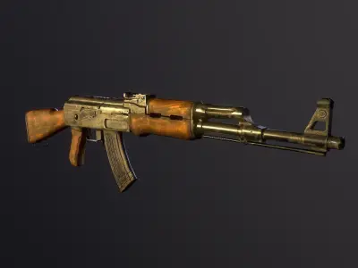 AK-47 old version Low-poly 3D model