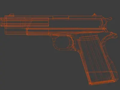 Low Poly Colt-m1911 pistol Low-poly 3D model