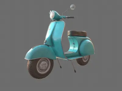 Vintage Scooter Low-poly 3D model